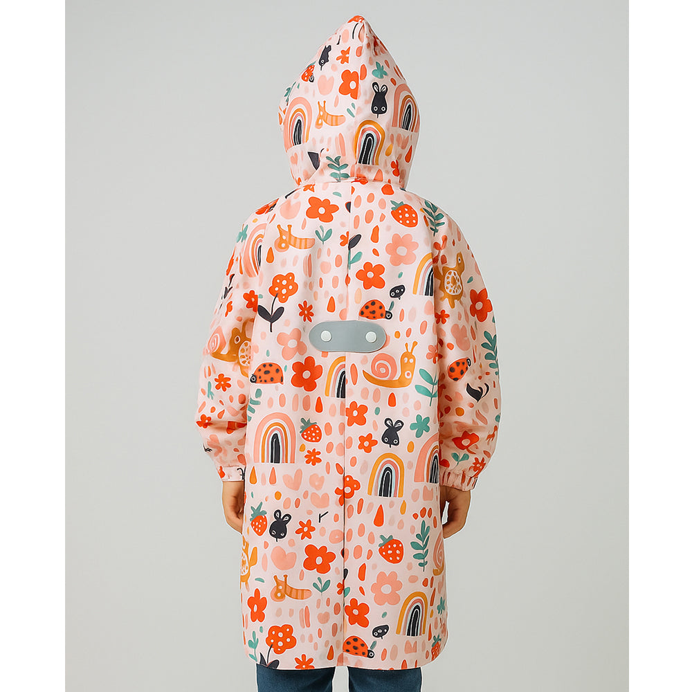 Little Surprise Box, Rainy Garden theme Knee Length Raincoat For Kids