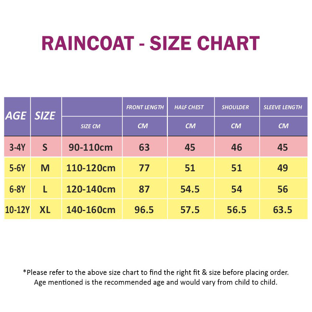 Singing Giraffe Yellow, Mint Knee Length Raincoat For Kids