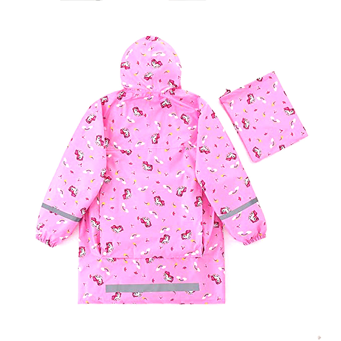 Little Surprise Box All Over Jumpsuit / Playsuit Raincoat for Kids - Pink Unicorn Theme