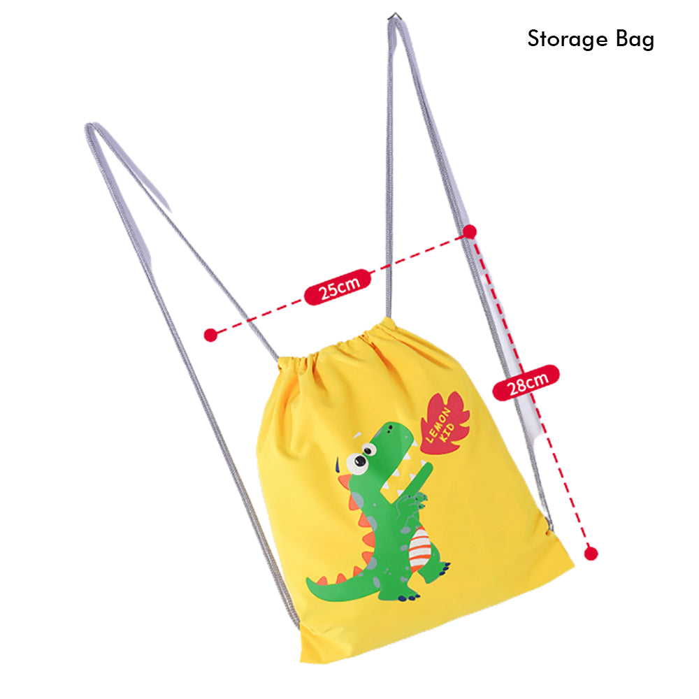 Little Surprise Box All Over Raincoat for Kids - Bright Yellow 3d Dino Theme