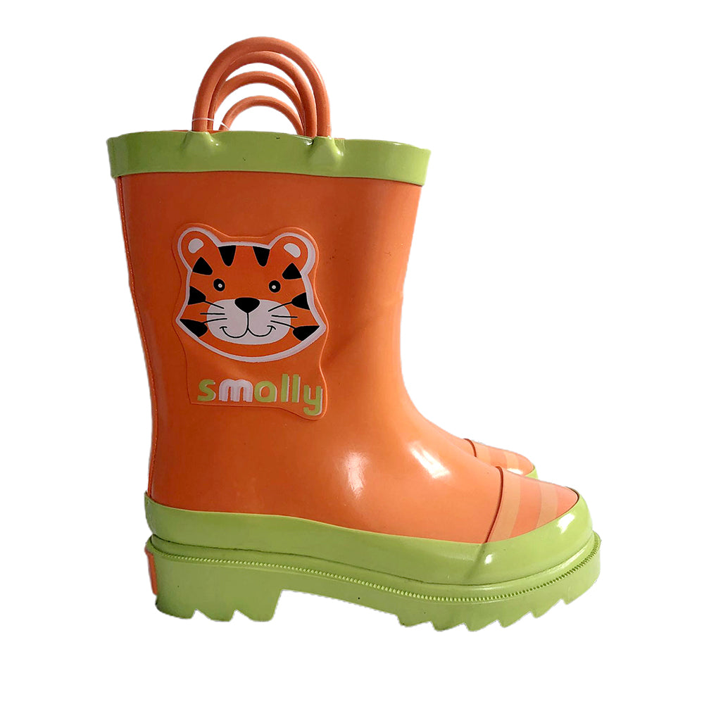 Little Surprise Box Orange Sheru Flexible Rubber Rain Gumboots for Toddlers and Kids
