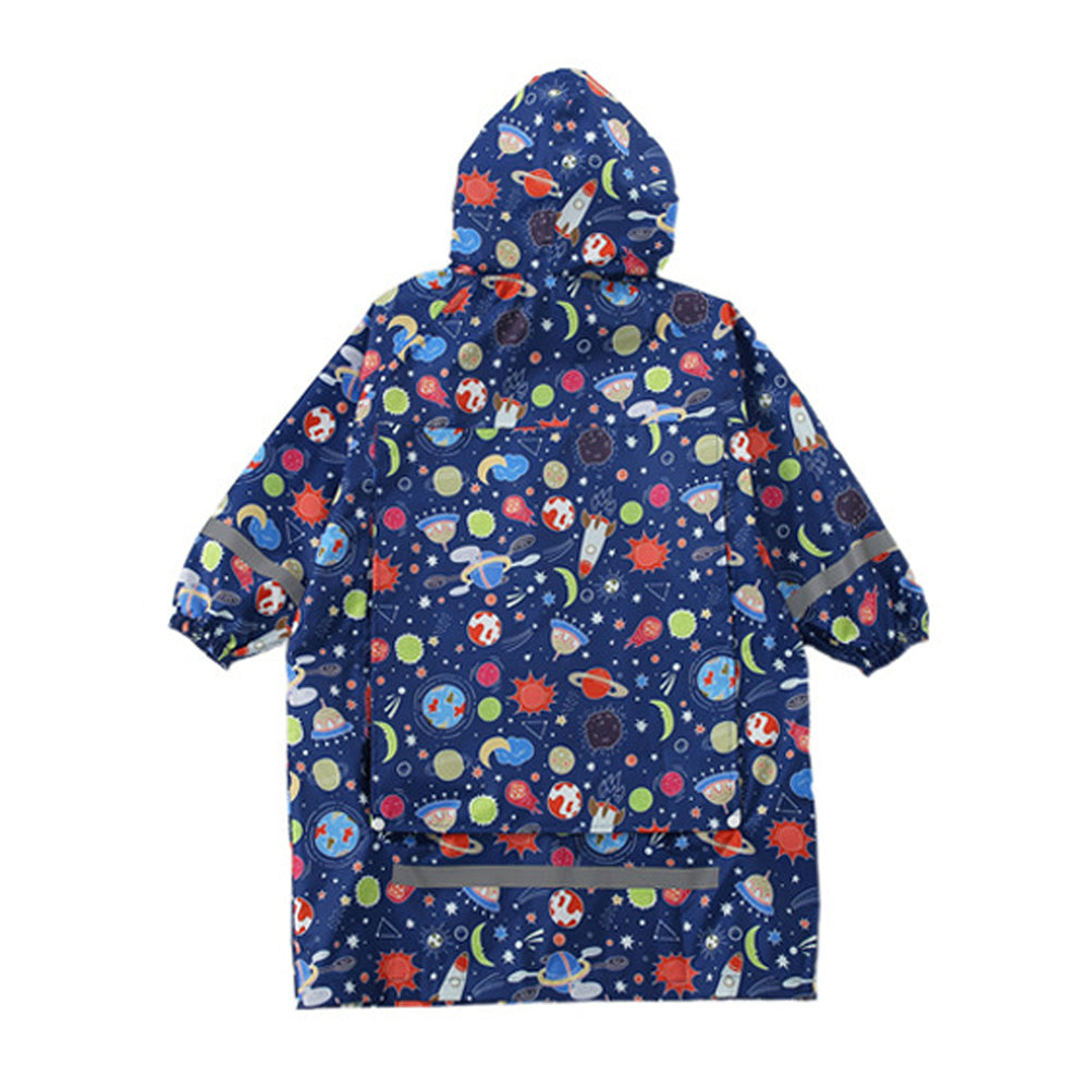 Little Surprise Box, Starry Planet Theme, Knee Length Raincoat For Kids