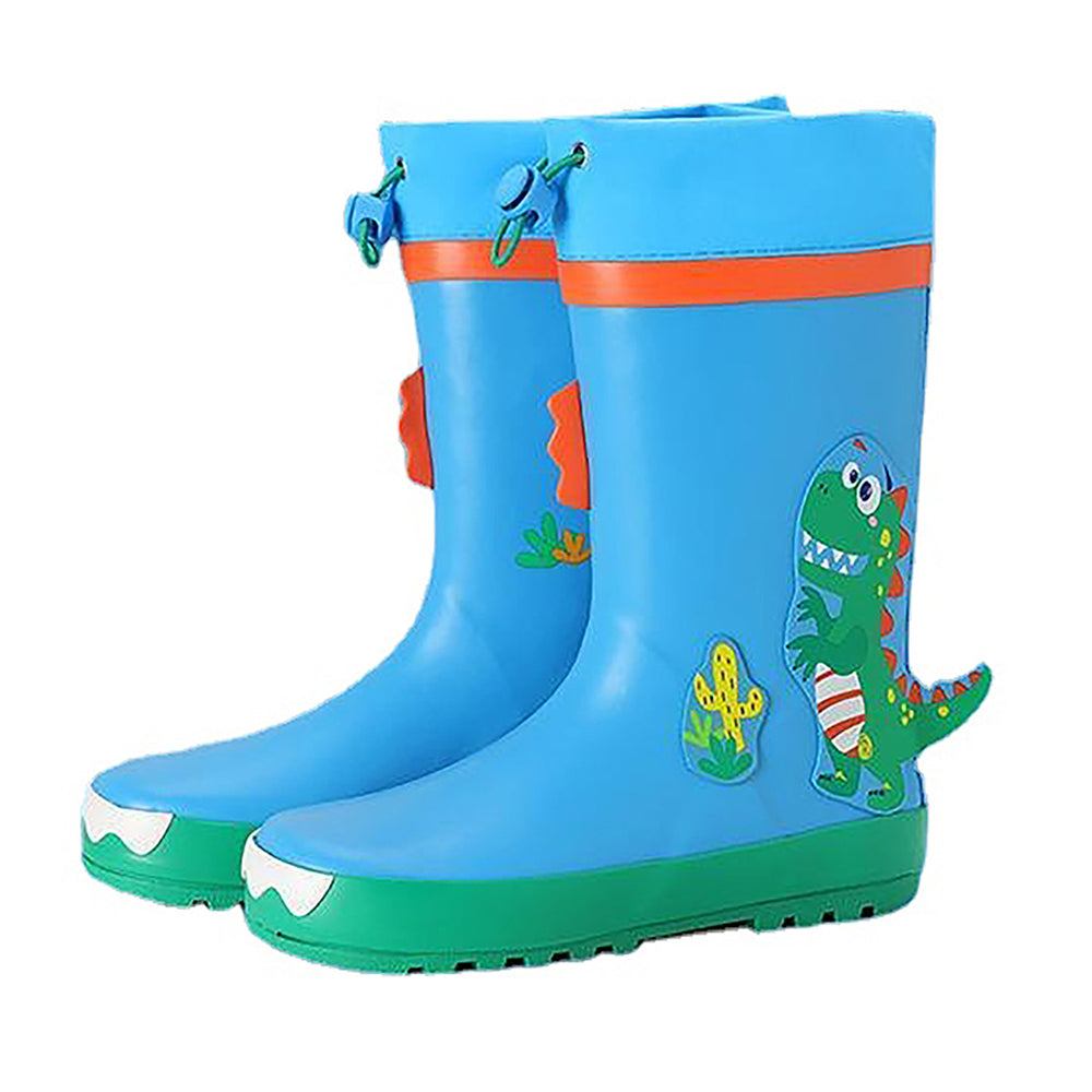 Little Surprise Box Mr.Dino Blusaurus Flexible Rubber Rain Gumboots for Toddlers and Kids