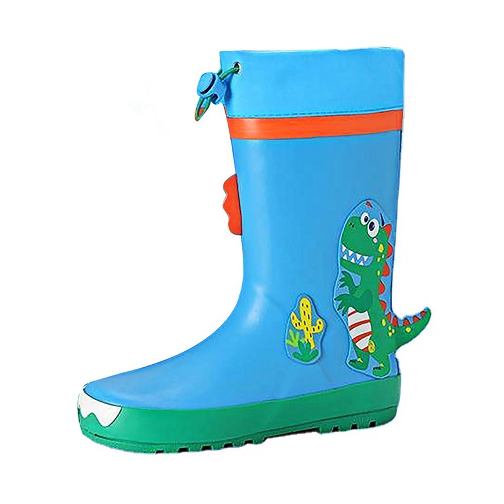 Little Surprise Box Mr.Dino Blusaurus Flexible Rubber Rain Gumboots for Toddlers and Kids