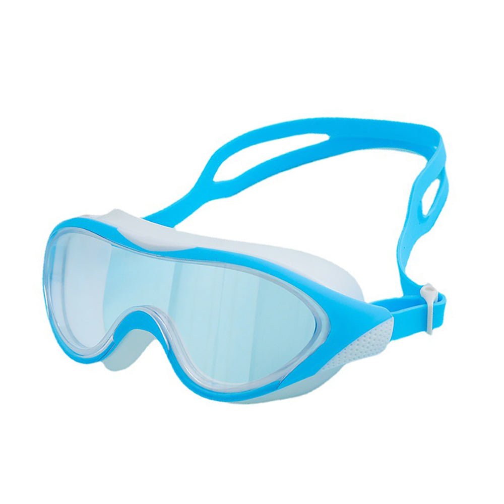 Blue Big Frame UV Protected Anti-Fog Unisex Swimming Goggles For Kids.