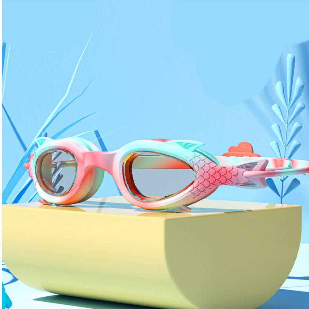 Pink & Mint Fishtail Designed Frame, Anti Fog UV Protection Leakproof Design Swim Goggles for Kids, 3 years - 8 years