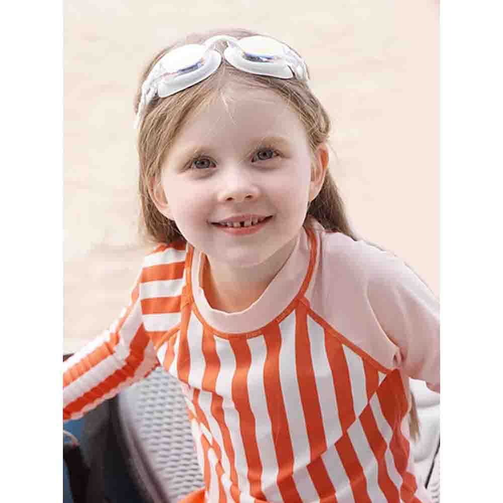 Little Surprise Box Coral Stripes 2pcs Full Length Swimsuit for Girls with UPF 50+