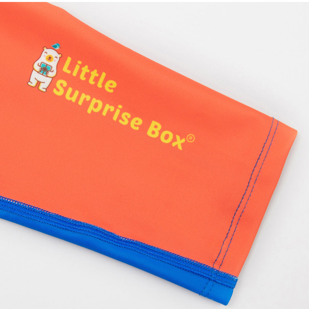 Little Surprise Box,2 pcs Shirt & Pants set LSB Blue & Orange Space Swimwear Full length for Kids with UPF 30+
