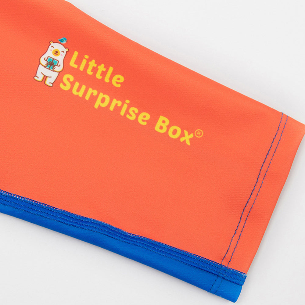 Little Surprise Box,2 pcs Shirt & Shorts set LSB Blue & Orange Space Swimwear Knee length for Kids with UPF 30+