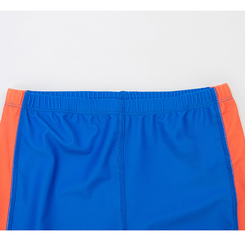 Little Surprise Box,2 pcs Shirt & Shorts set LSB Blue & Orange Space Swimwear Knee length for Kids with UPF 30+