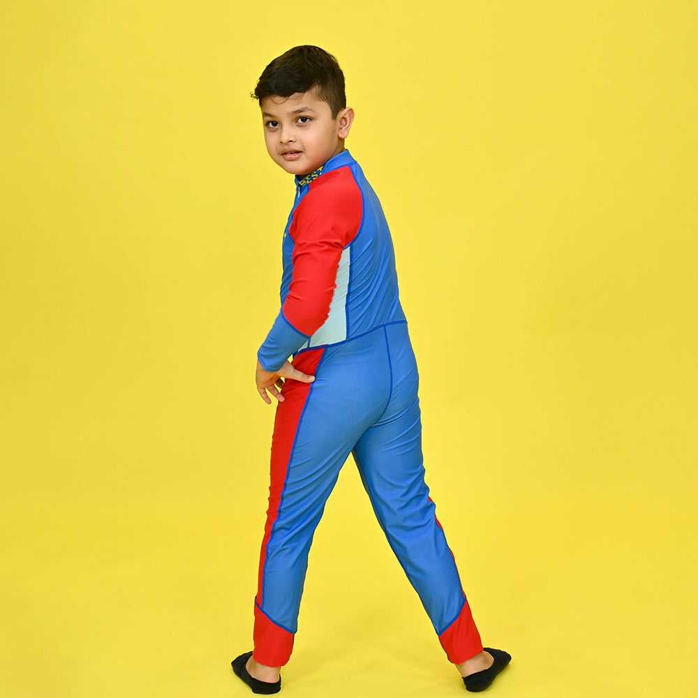Little Surprise Box,LSB Blue & Red Full Length Swimwear for Teens & Adults with UPF 30+