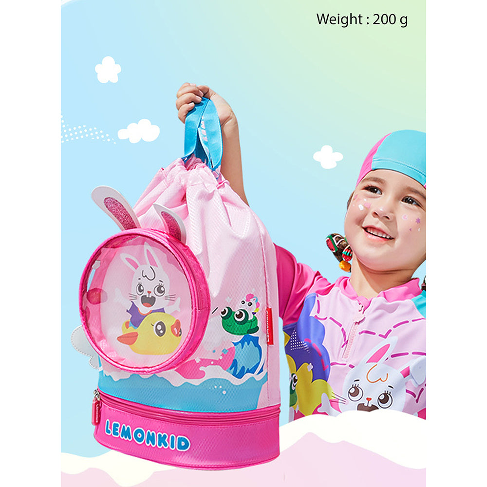 Pink Kids Bunny ears , waterproof Swimming Bag/Beach Bag