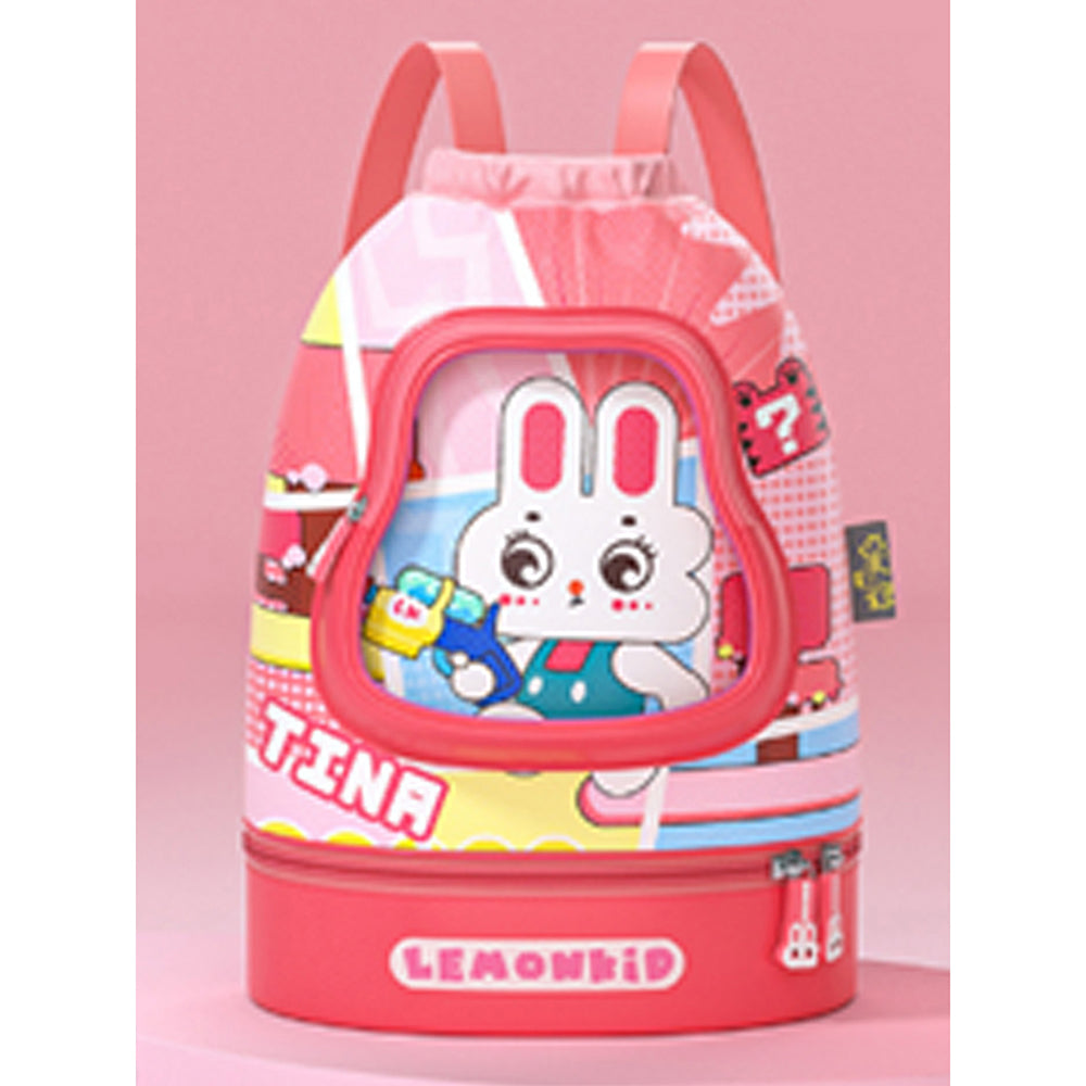 Kids Pink Rabbit Face, Waterproof Swimming Bag/ Beach Bag.