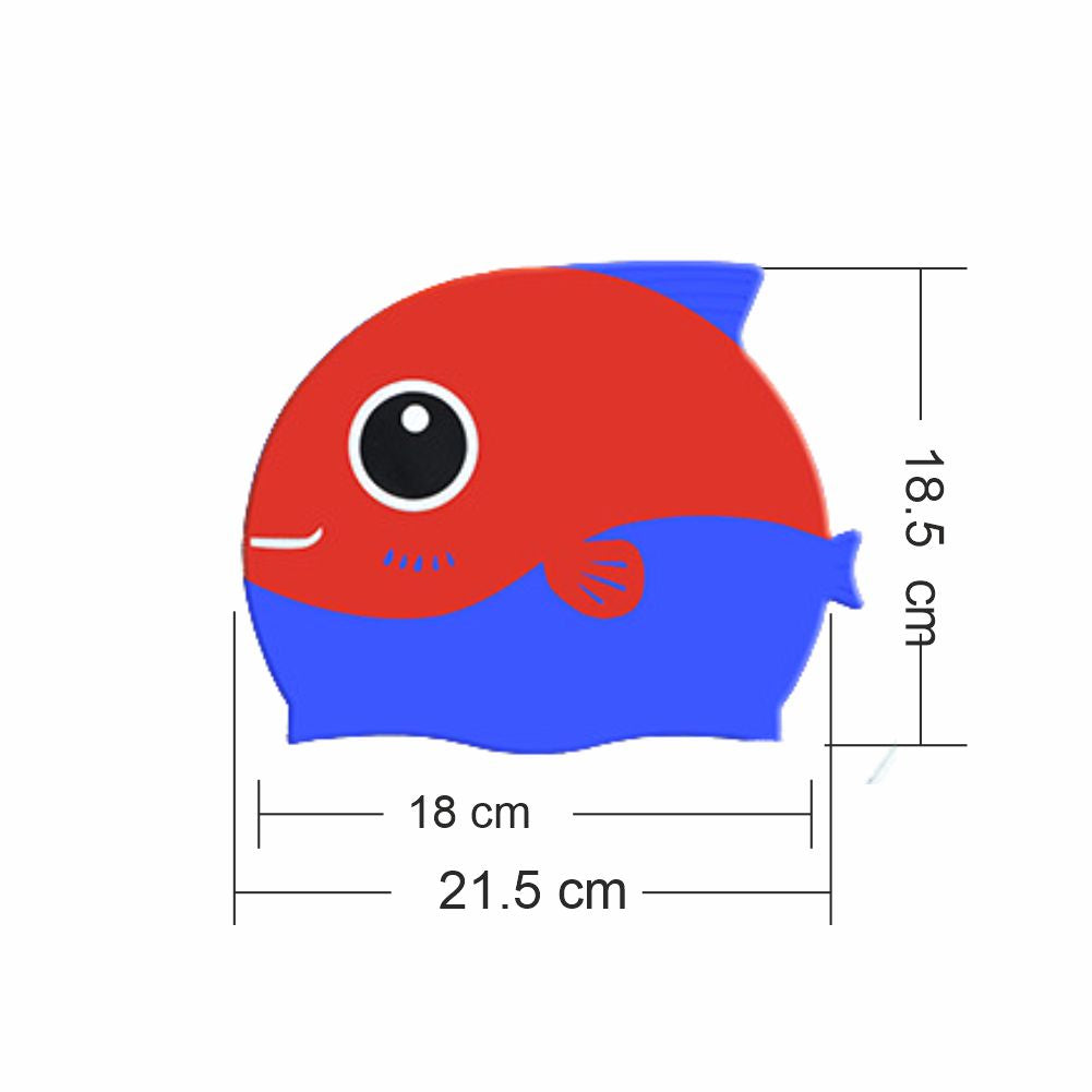 Little Surpise Box, Red Fin Dual Color , Silicone Kids Swim Cap, 5 years -15 years
