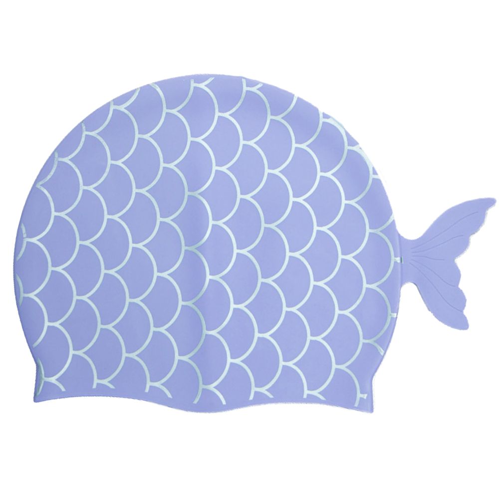 Little Surpise Box, Scales Purple Fishy , Silicone Kids Swim Cap, 5 years -15 years