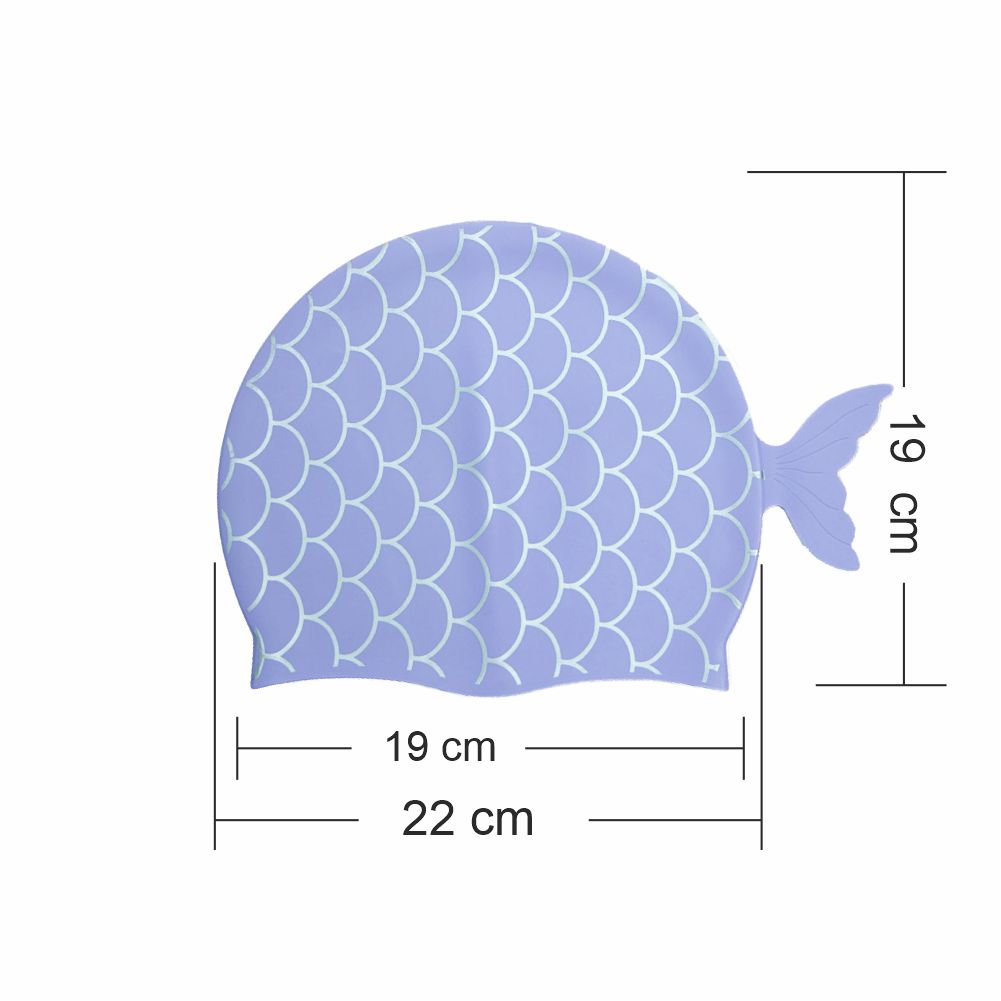 Little Surpise Box, Scales Purple Fishy , Silicone Kids Swim Cap, 5 years -15 years