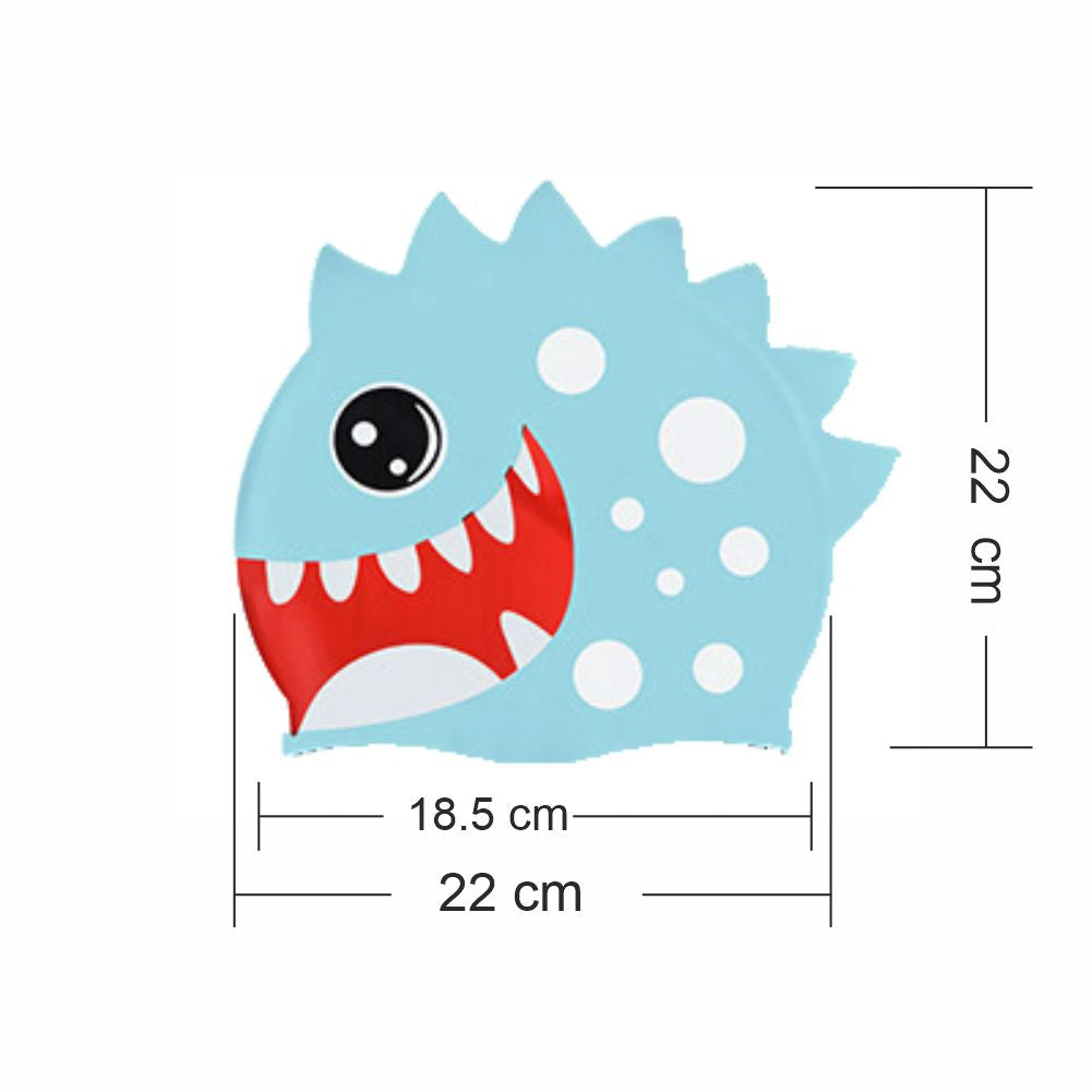 3d White Polka Mint , Silicone Kids Swim Cap, 5 years -15 years