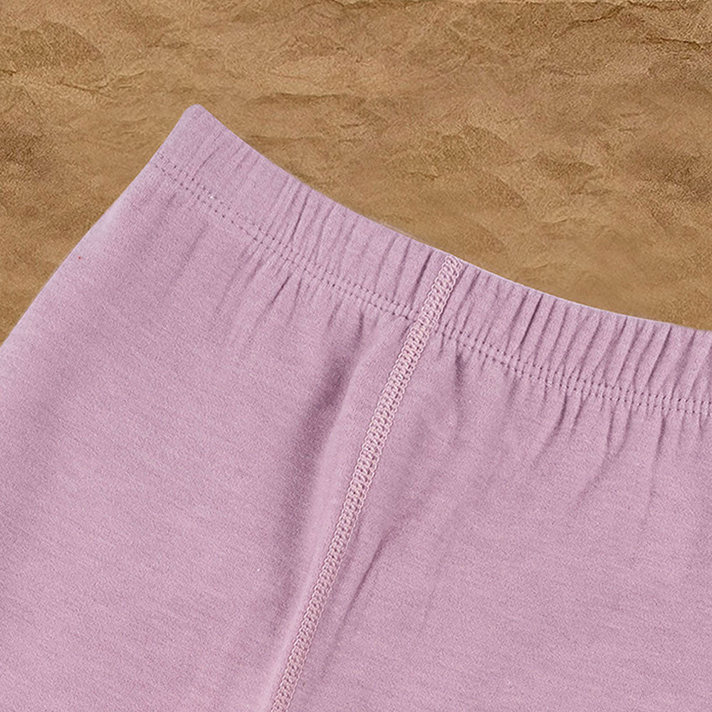 Little Surprise Box Mauve Round Neck Upper & Lower Body Thermal Winter Warmers For Kids-Set Of 2 Pcs