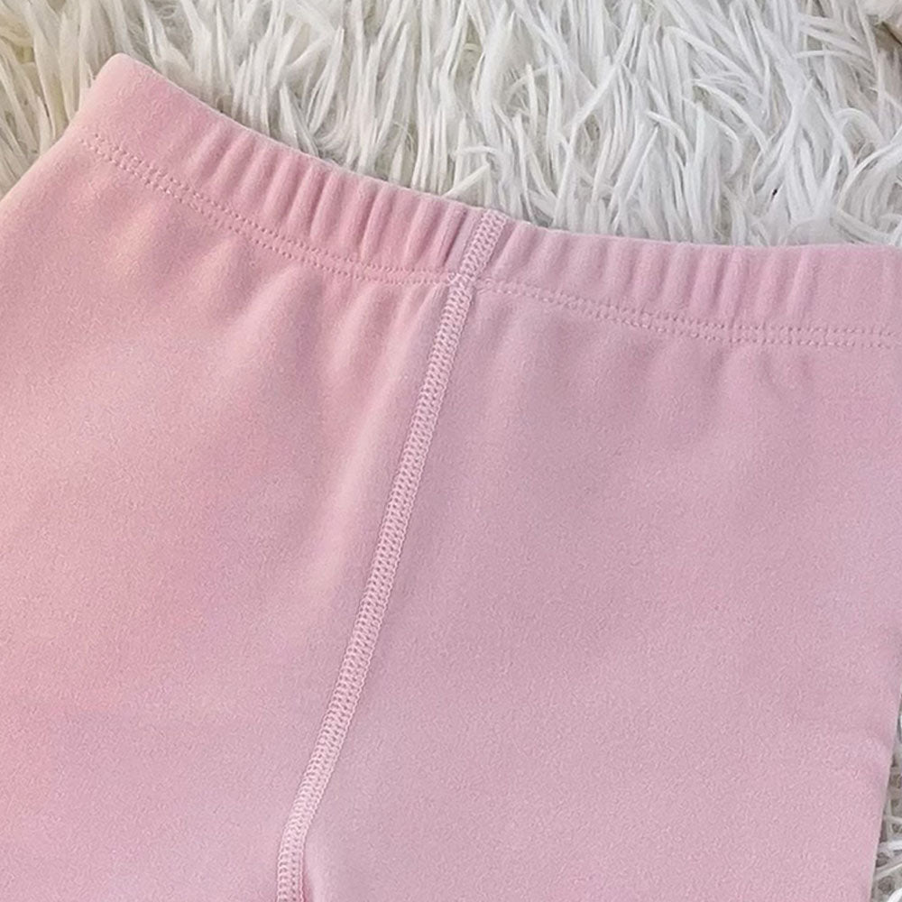 Little Surprise Box Pink Kelly Crew Neck Upper & Lower Body Thermal Winter Warmers For Kids-Set Of 2 Pcs