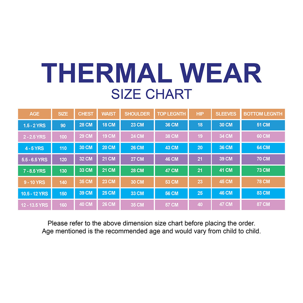 Pink Round Neck Upper & Lower Body Thermal Winter Warmers For Kids-Set Of 2 Pcs