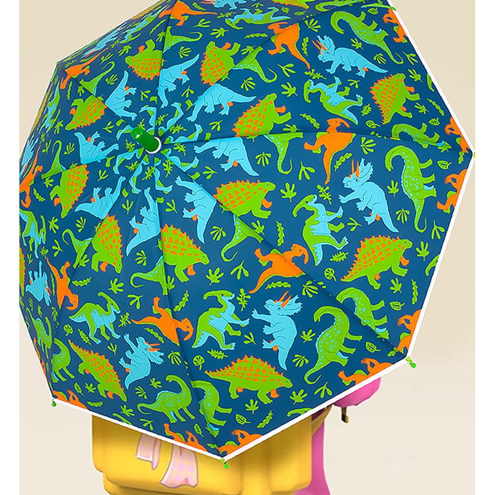 Little Surprise Box Dinosaur Kingdom Blue & Green Umbrella for Kids