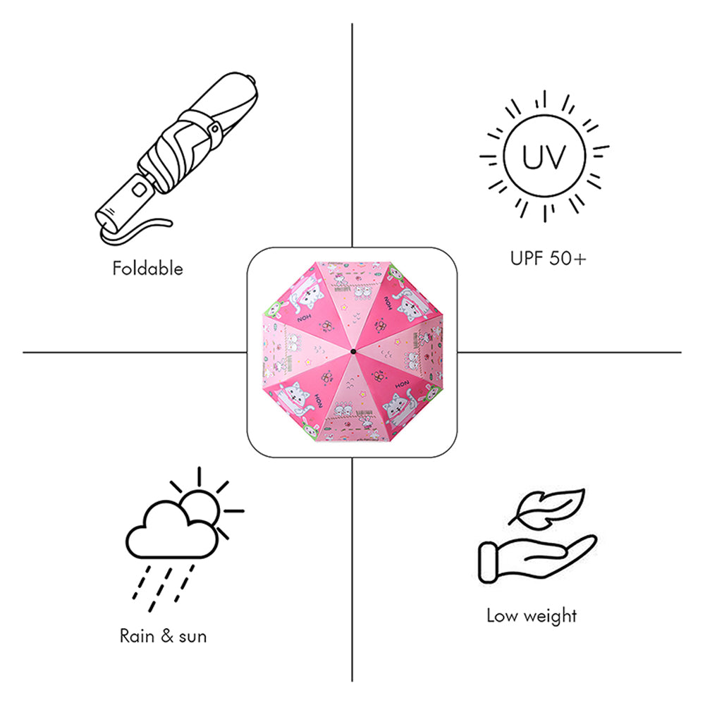 Little Surprise Box 3 fold Catty Umbrella for Kids - Green