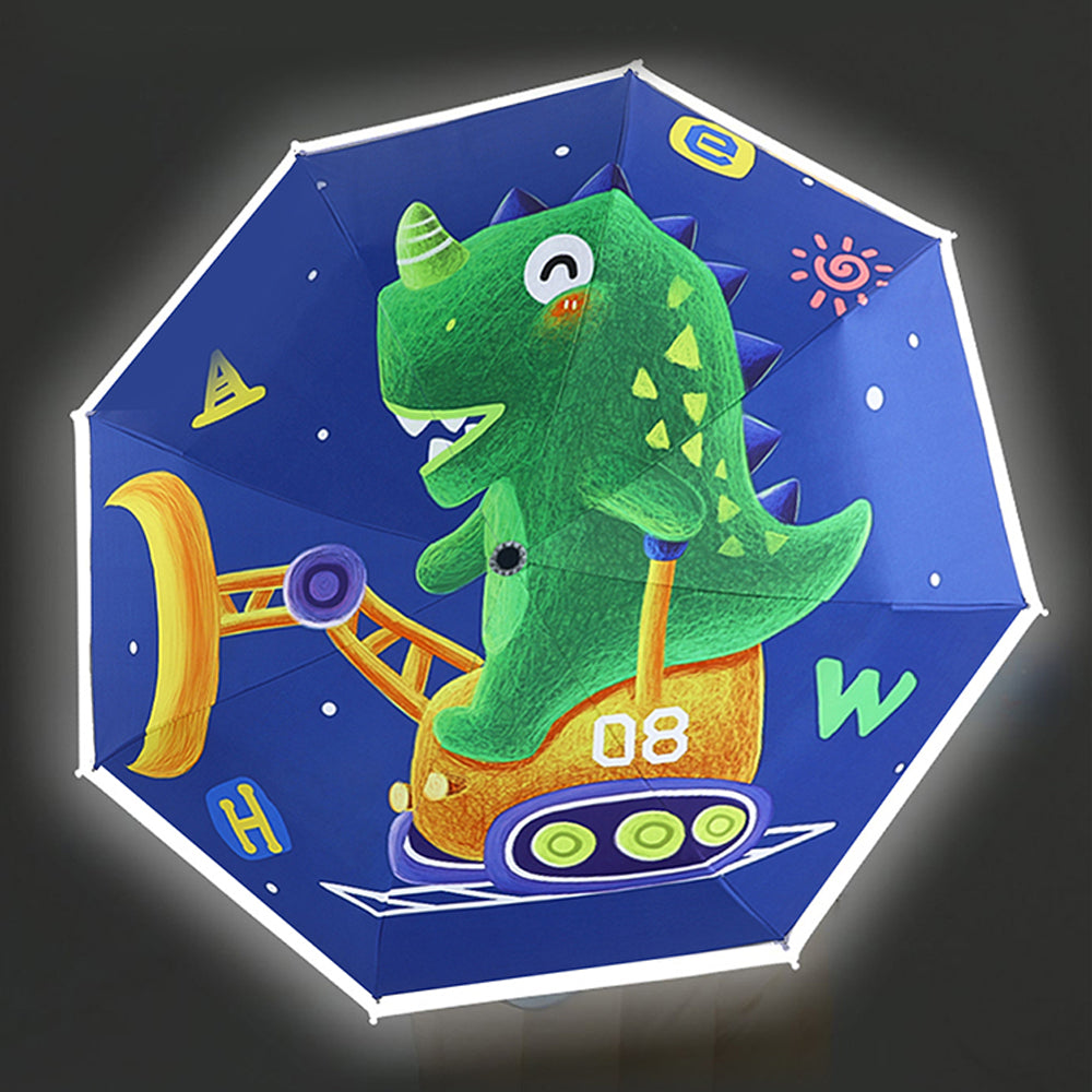 Little Surprise Box, 3 Fold Dump Truck Dino theme Rain & All Season Umbrella for Kids