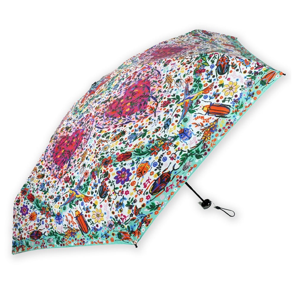Little Surprise Box, 5 Fold Capsule Pocket edition Floral Heart theme Umbrella for Adults