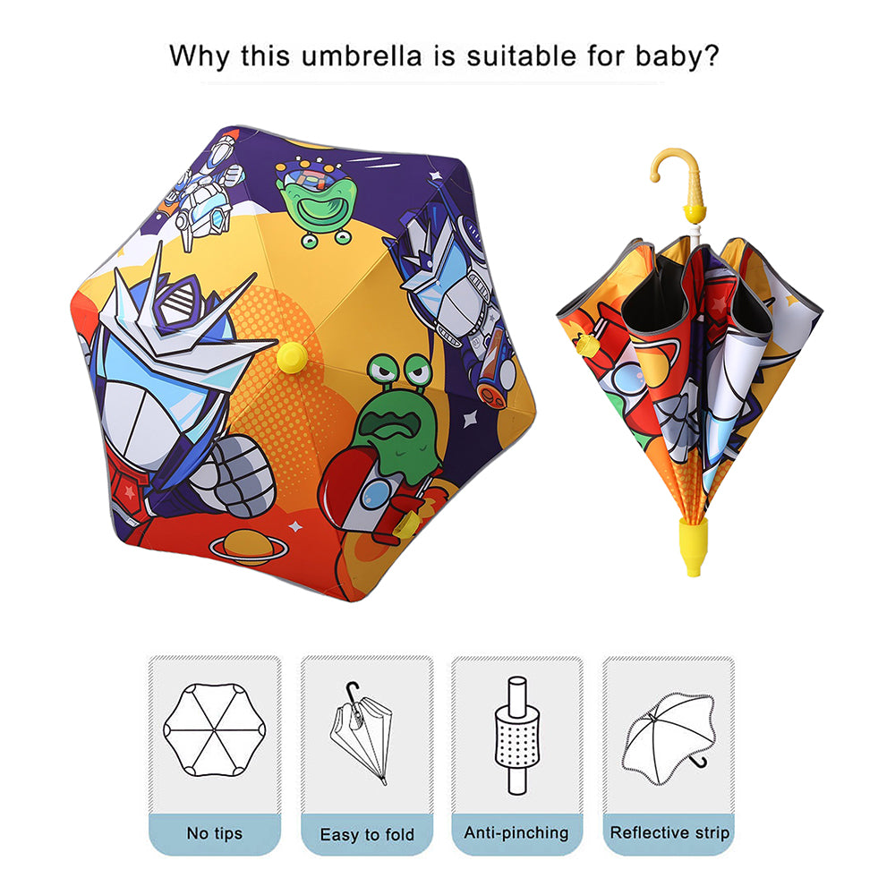 Little Surprise Box Aliens Space Theme, Canopy Shape Umbrella For Kids,5-12yrs