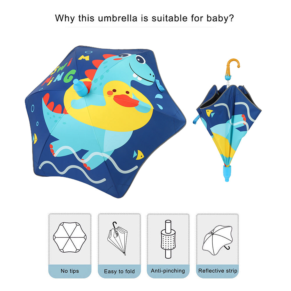 Little Surprise Box Splashing Dino Theme,Canopy Shape Umbrella For Kids,2-6yrs