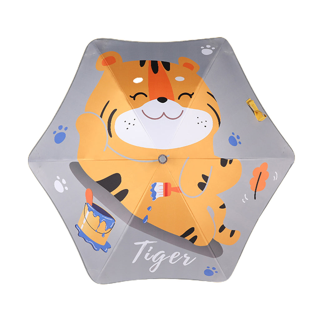 Little Surprise Box Little Surprise Box, Happy Tiger Print Canopy shaped umbrella for Kids, 2-5 years, Grey