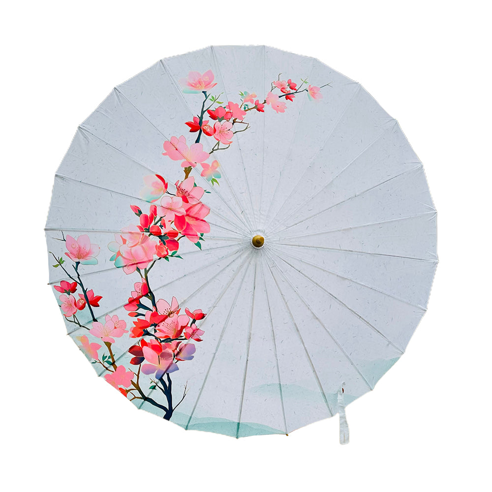 Little Surprise Box, Teal & Pink Floral, Chinese Canopy Style Rain and All season Umbrella