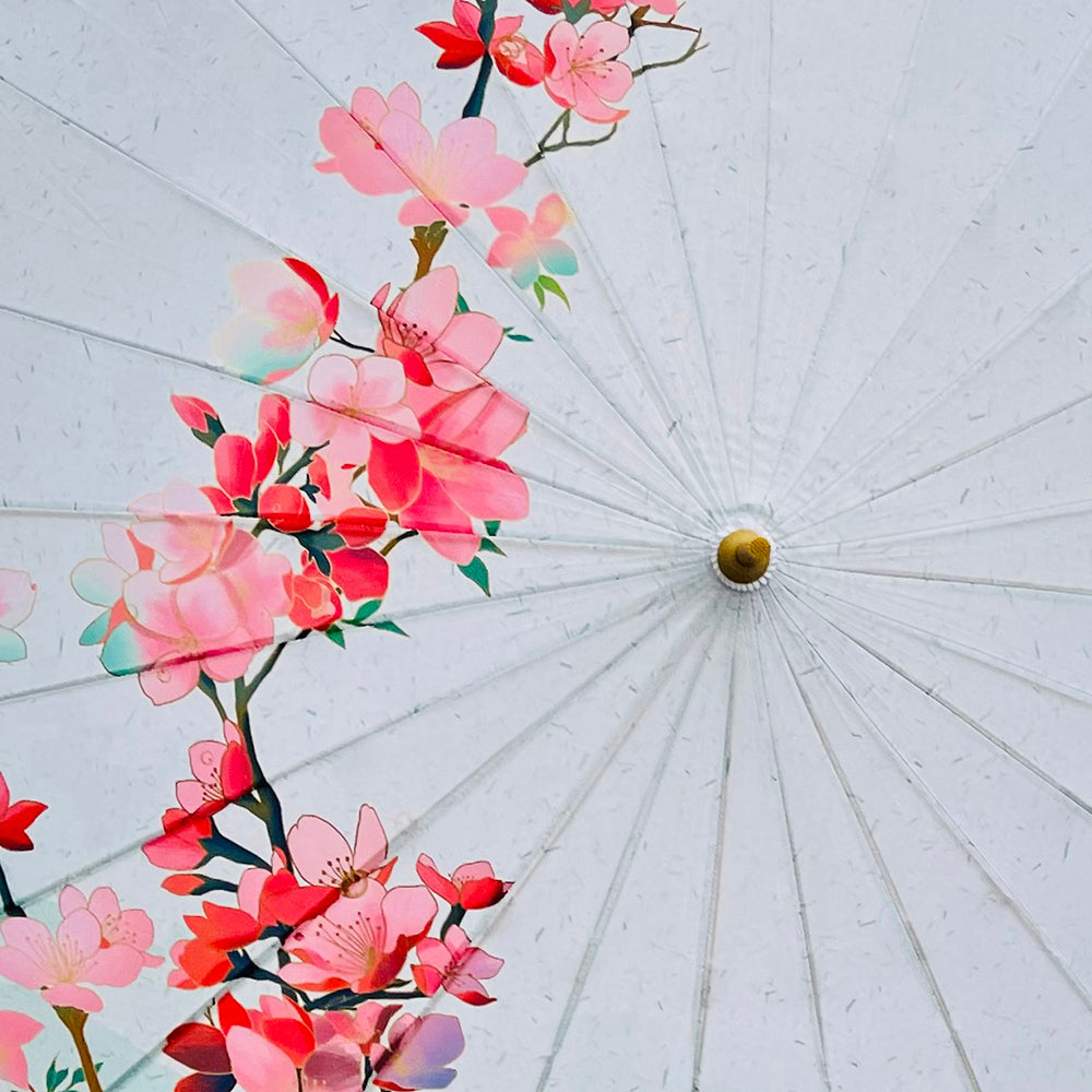 Little Surprise Box, Teal & Pink Floral, Chinese Canopy Style Rain and All season Umbrella