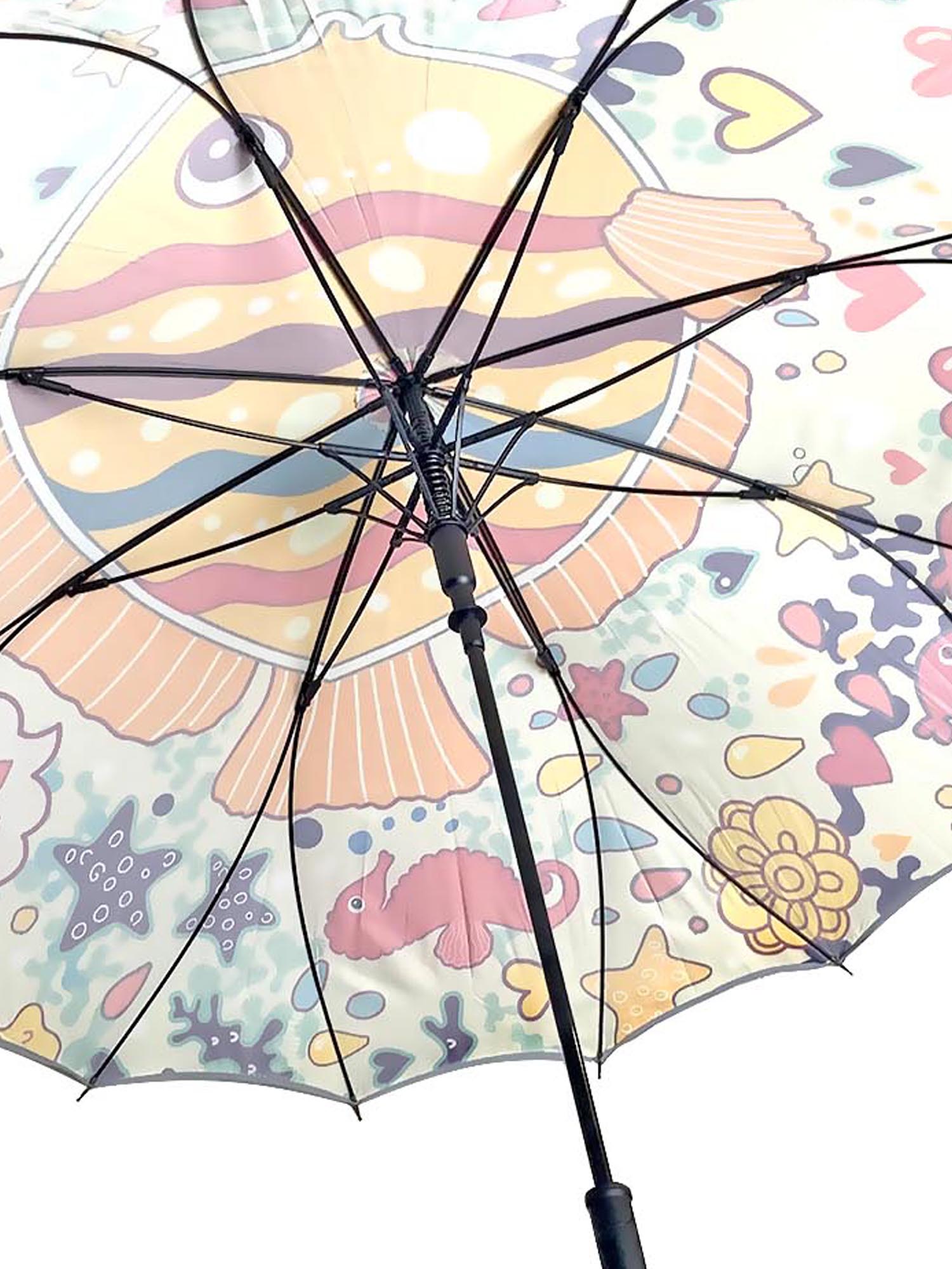 Little Surprise Box, Fishy Island Theme Rain & All Season Umbrella for Teens And Adults