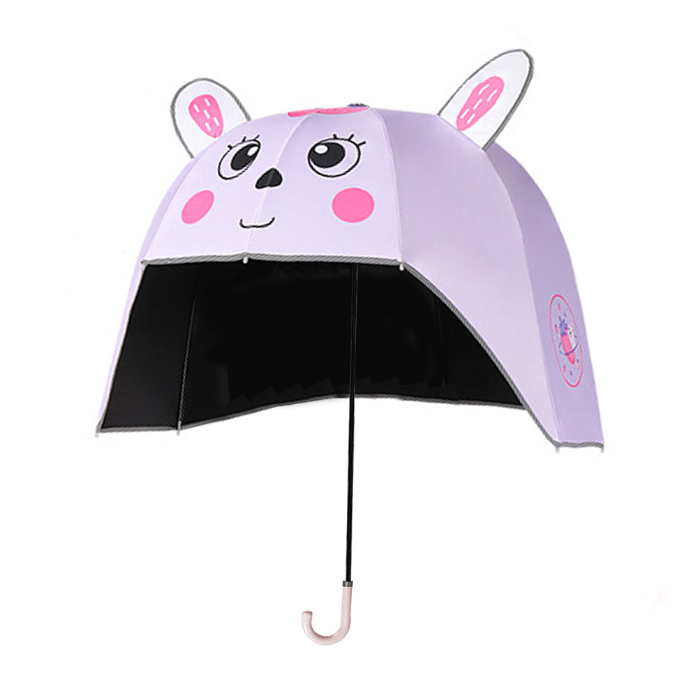 Little Surprise Box Bunny Theme,Helmet Shape Kids Umbrella ,4-8Yrs,Purple