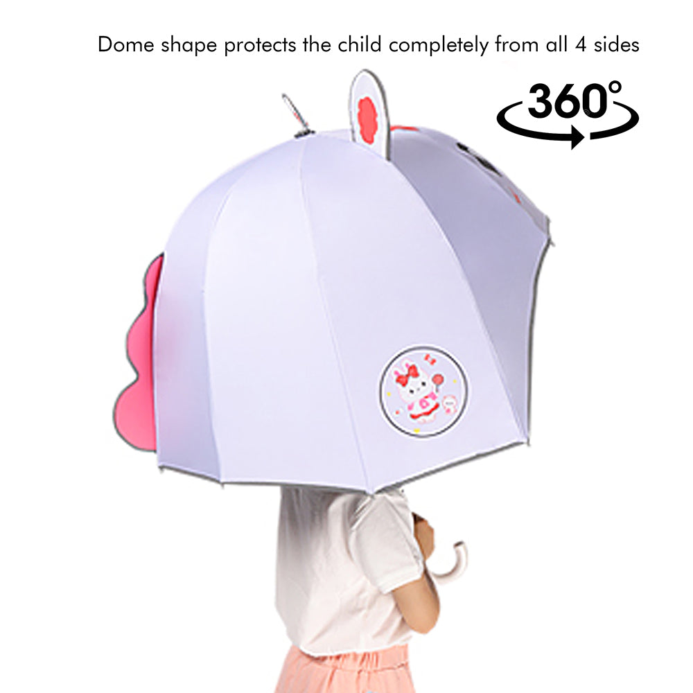 Little Surprise Box Bunny Theme,Helmet Shape Kids Umbrella ,4-8Yrs,Purple