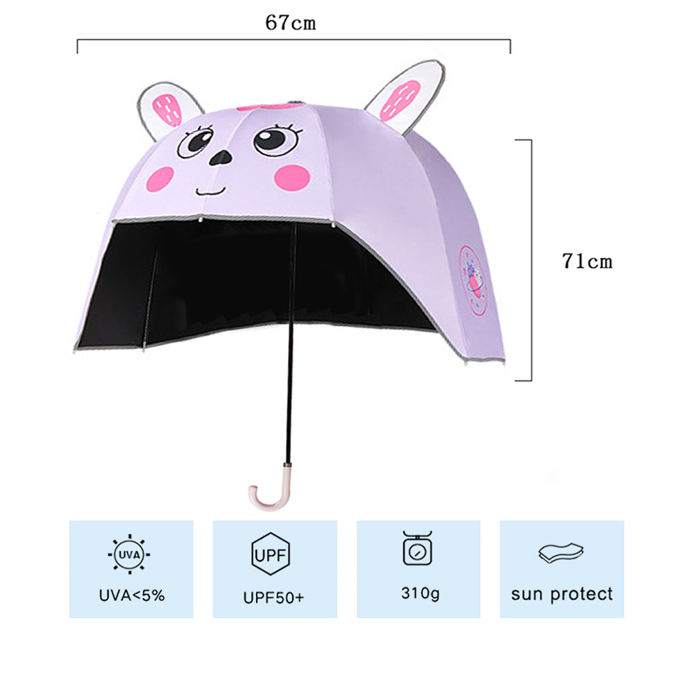 Little Surprise Box Bunny Theme,Helmet Shape Kids Umbrella ,4-8Yrs,Purple