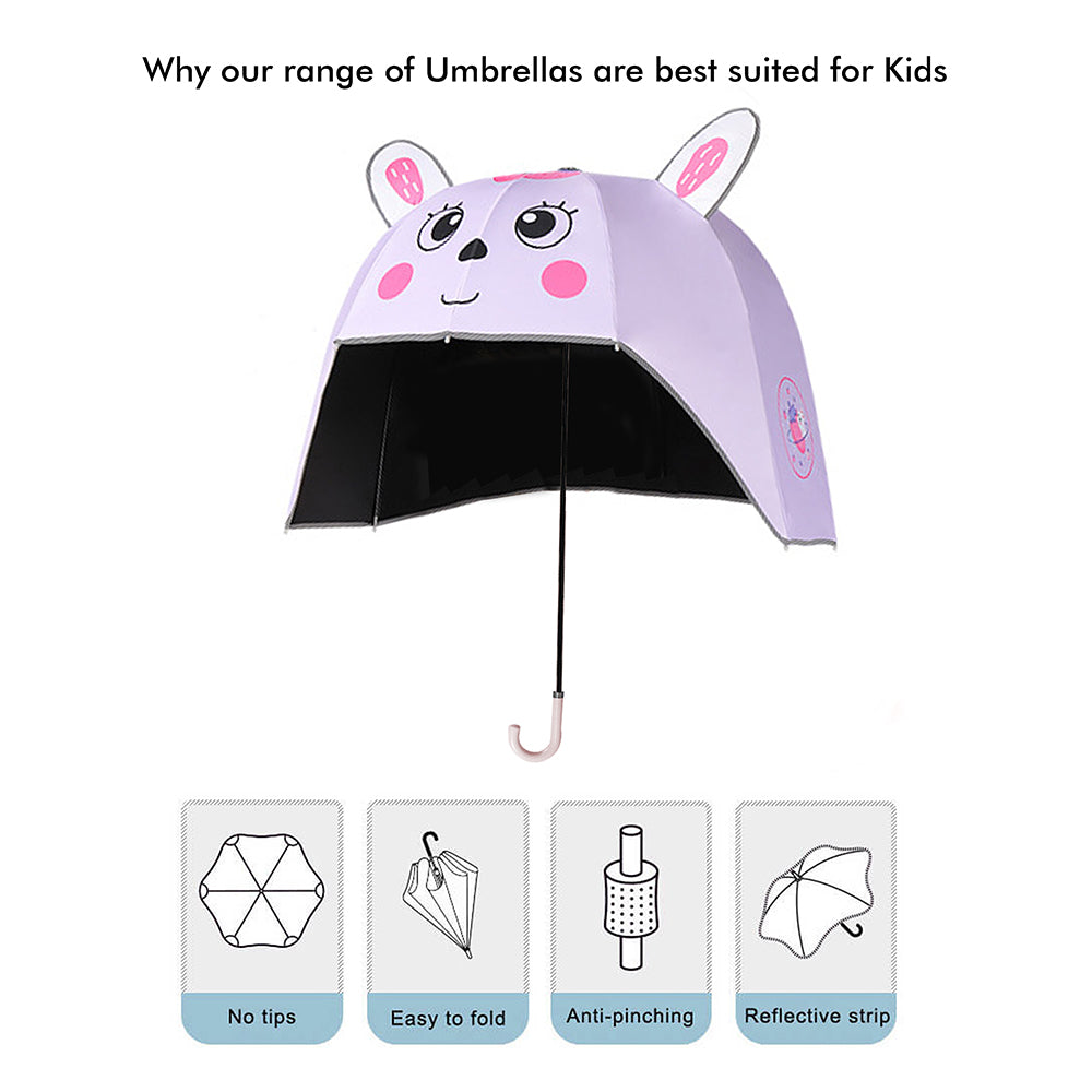 Little Surprise Box Bunny Theme,Helmet Shape Kids Umbrella ,4-8Yrs,Purple