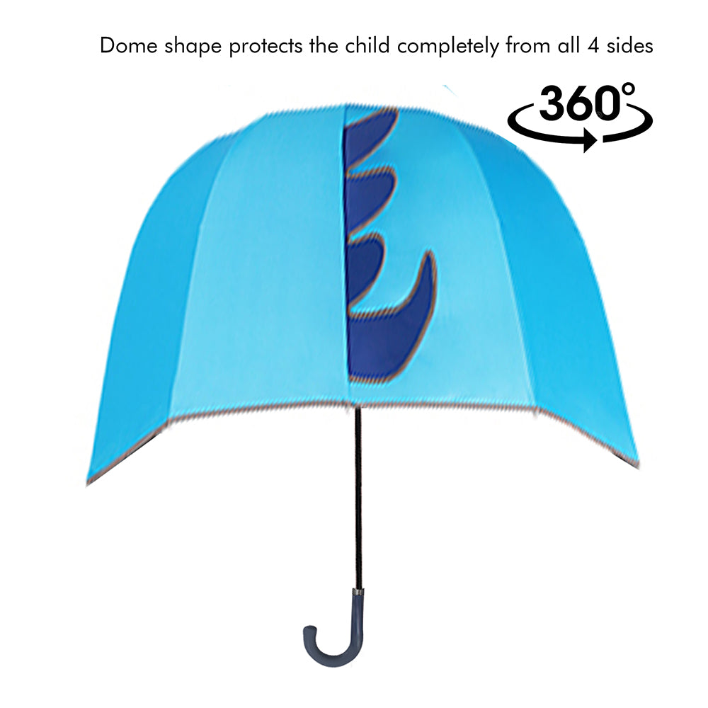 Little Surprise Box Dino Theme,Helmet Shape Kids Umbrella ,4-8Yrs,Light Blue