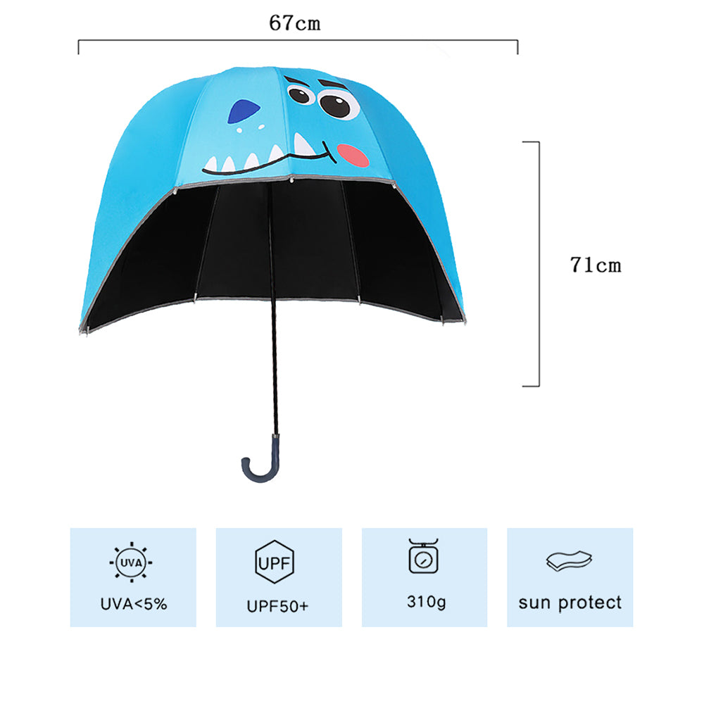 Little Surprise Box Dino Theme,Helmet Shape Kids Umbrella ,4-8Yrs,Light Blue