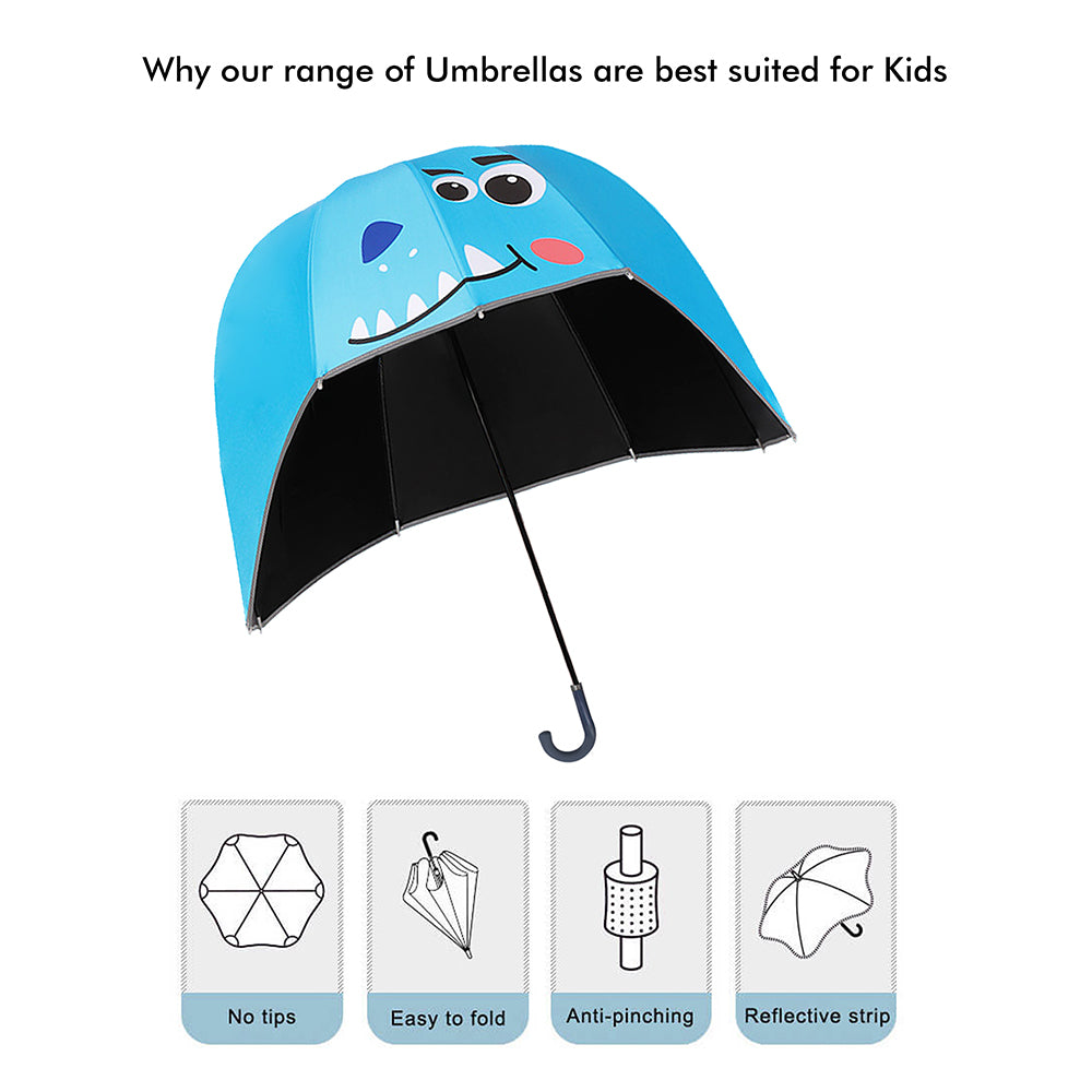 Little Surprise Box Dino Theme,Helmet Shape Kids Umbrella ,4-8Yrs,Light Blue