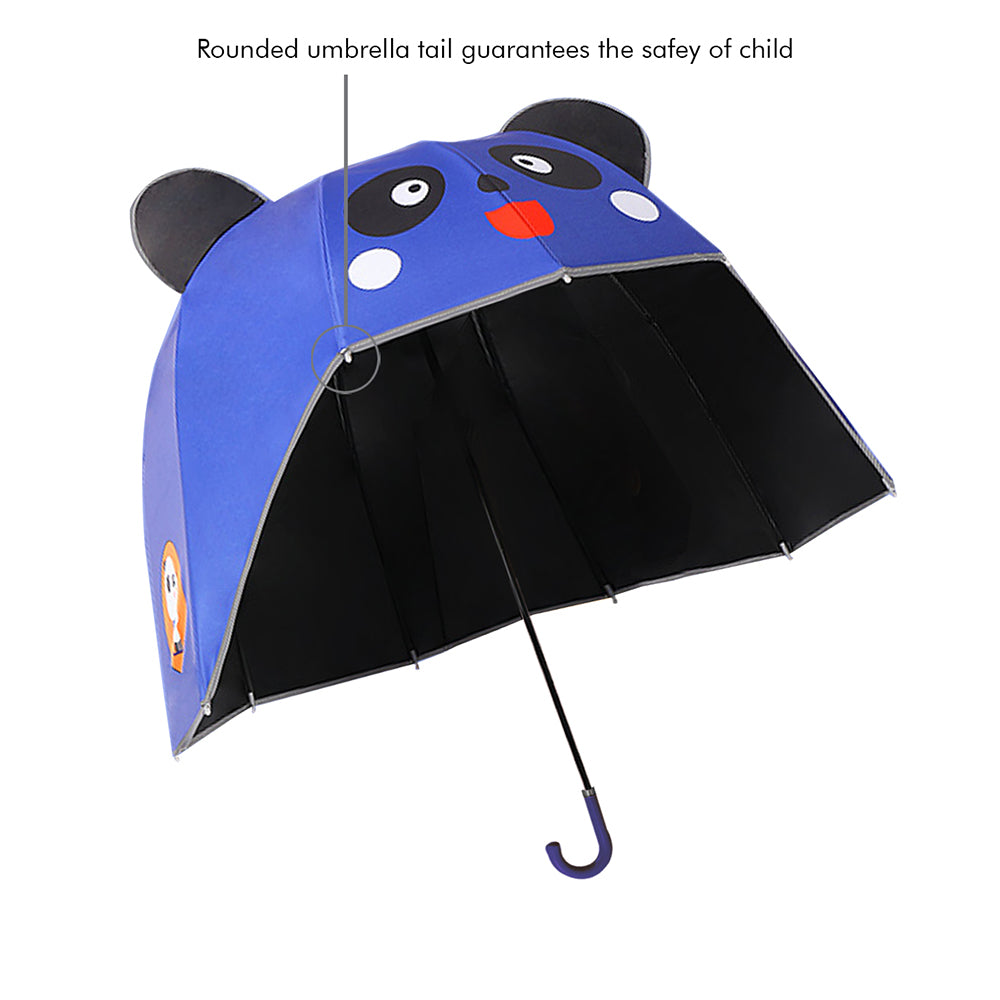 Little Surprise Box Panda Theme,Helmet Shape Kids Umbrella ,4-8Yrs,Bright Blue