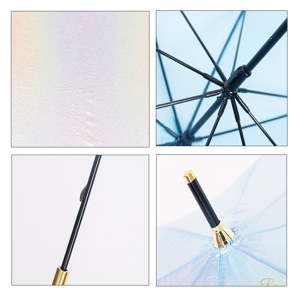 Little Surprise Box, Blue Holographic Glitter Rain Umbrella For Kids & Adults.