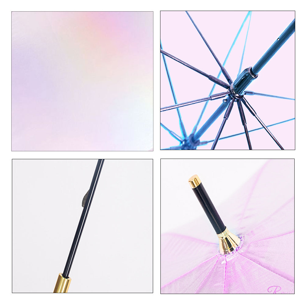 Little Surprise Box, Lilac Holographic Glitter Rain Umbrella For Kids & Adults.