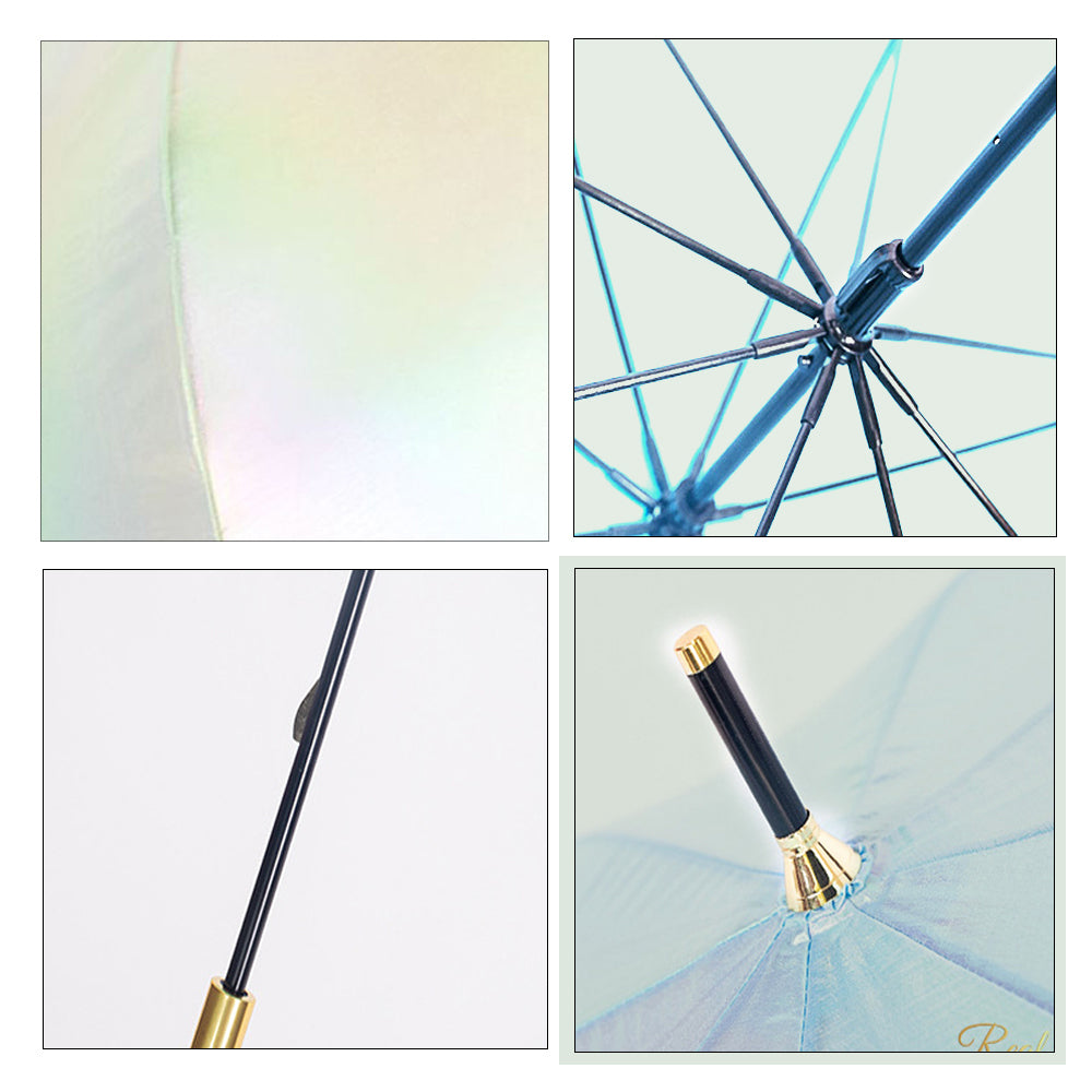 Little Surprise Box, Mint Green Holographic Glitter Rain Umbrella for Kids & Adults.