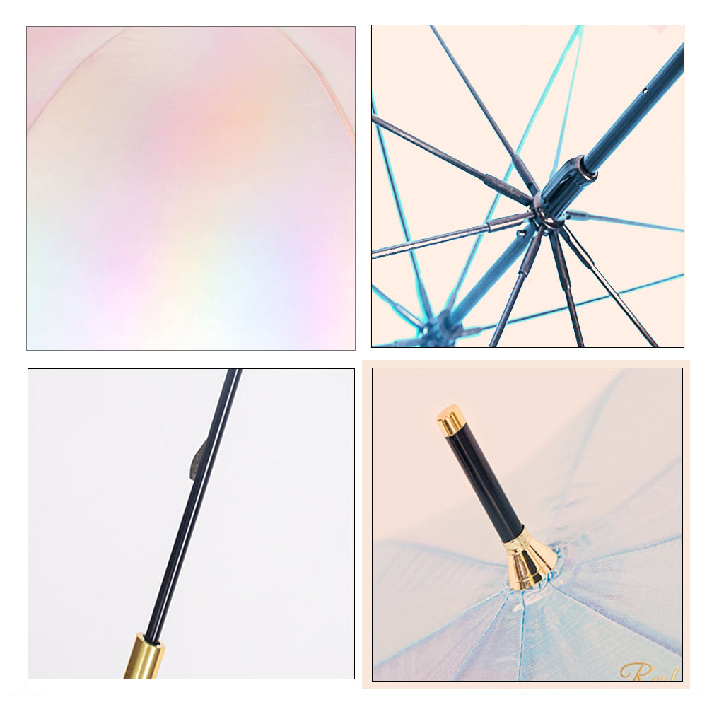 Little Surprise Box, Pink Holographic Glitter Rain Umbrella For Kids & Adults.