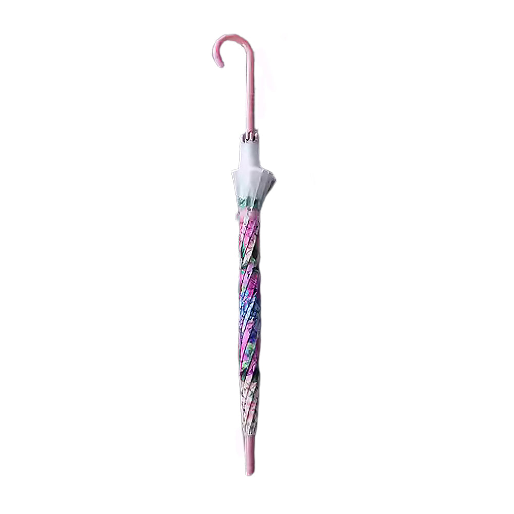 Little Surprise Box, Pink Hydrangea Bunch Floral Print Translucent All-Season Umbrella For Kids & Adults.