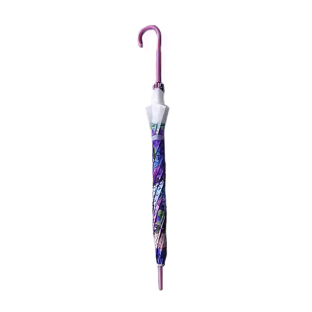 Little Surprise Box Purple Hydrangea Bunch Floral Print Translucent All-Season Umbrella For Kids & Adults.