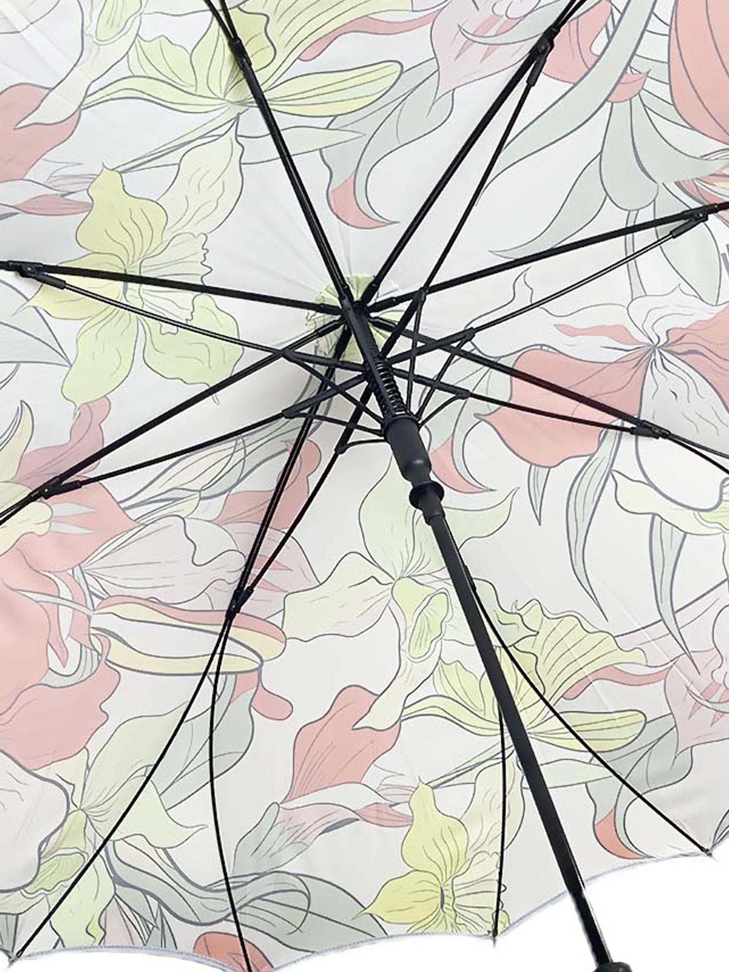 Little Surprise Box, Orange Floral theme Rain & All Season Umbrella for Teens And Adults
