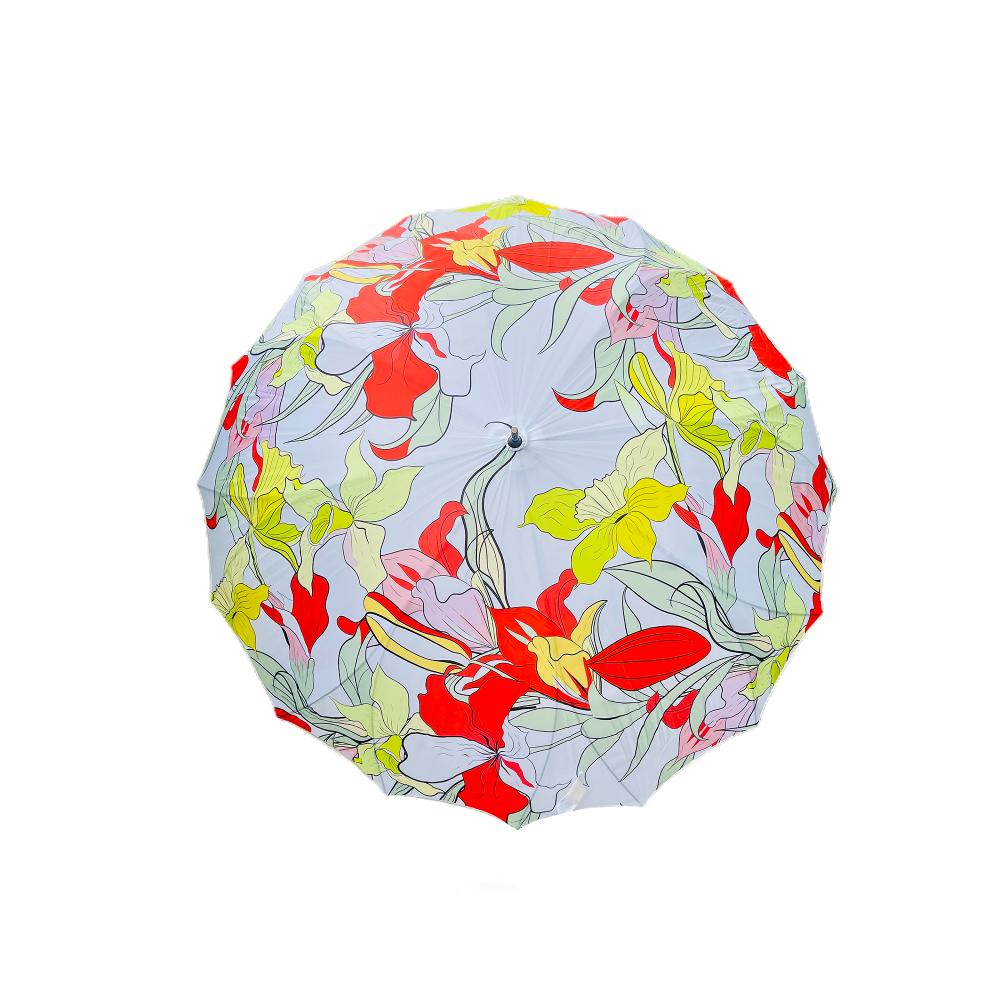 Little Surprise Box, Orange Floral theme Rain & All Season Umbrella for Teens And Adults
